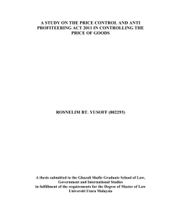 a study on the price control and anti profiteering act 2011 in