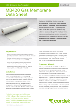 MB420 Gas Membrane Data Sheet
