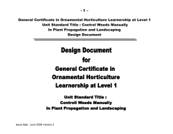 1 &ndash; General Certificate in Ornamental Horticulture Learnership at