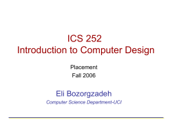 ICS 252- Introduction to Computer Design