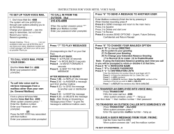 Instructions for Using Voice Mail