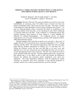 Thermal Camera Imaging of Rock Piles at the Questa Molybdenum