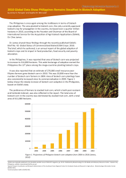 2010 Global Data Show Philippines Remains Steadfast in Biotech