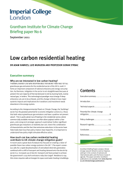 Low carbon residential heating