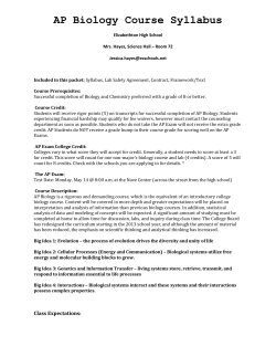 Student Syllabus - Elizabethton City Schools