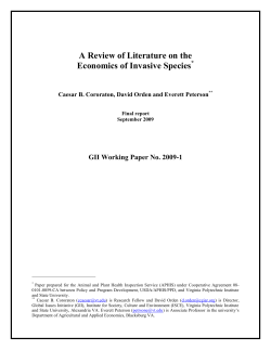 A Review of Literature on the Economics of Invasive Species