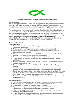 Enniskillen Lakelanders Amateur Swimming Club Head Coach Job