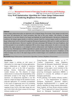 Grey Wolf Optimization Algorithm for Colour Image Enhancement