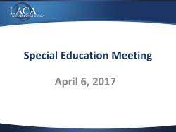 Special Education Meeting April 6, 2017