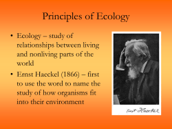 Principles of Ecology