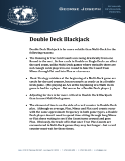Double Deck Blackjack - George Joseph Training.com