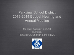 2013-2014 Budget Adoption PowerPoint