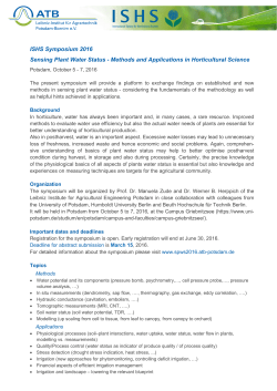 ISHS Symposium 2016 Sensing Plant Water Status