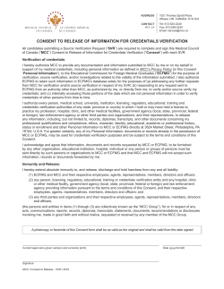 consent to release of information for credentials verification