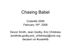 Chasing Babel