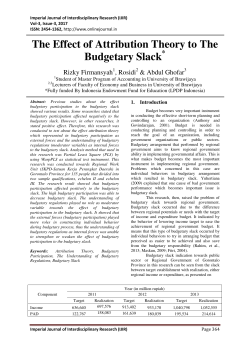 The Effect of Attribution Theory to The Budgetary Slack