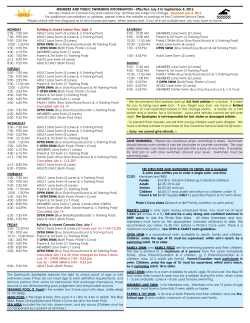 MEMBERS AND PUBLIC SWIMMING INFORMATION