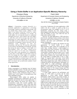 A Configurable Victim Buffer for Low Energy Embedded Systems