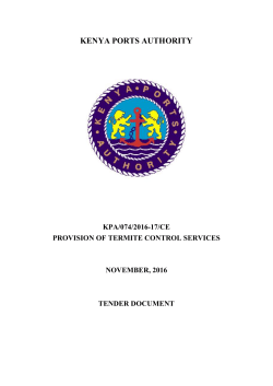 SECTION I: invitation for tenders