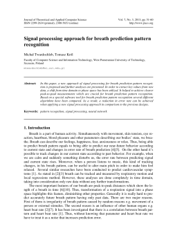 Signal processing approach for breath prediction pattern recognition
