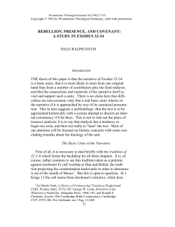 Rebellion, Presence, and Covenant: A Study in Exodus 32-34