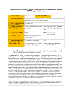 Nepal: ABC Business Models for Off-Grid Energy Access