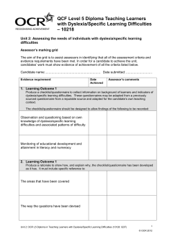 OCR LEVEL 5 CERTIFICATE IN TEACHING LEARNERS WITH