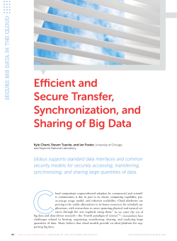 Efficient and Secure Transfer, Synchronization, and Sharing of Big