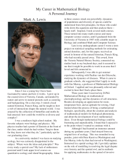 Mark A. Lewis - The Society for Mathematical Biology