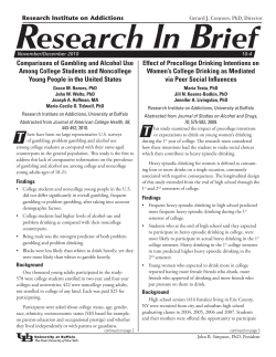 Comparisons of Gambling and Alcohol Use Among College