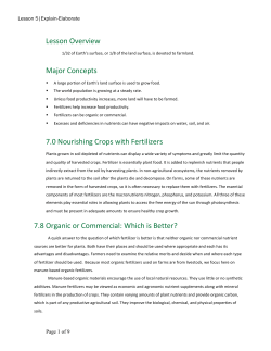 Thinking about Fertilizers