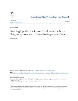 Keeping Up with the Game: The Use of the Nash Bargaining