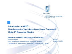 Seminar on WIPO Services and Initiatives