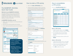 The MAINPORT ePortfolio Quick Start Guide How to enter a CPD