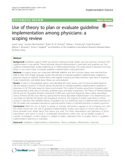 Use of theory to plan or evaluate guideline implementation among