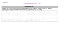 Overview of Strategies and Methods &ndash; Year 4 LOWER KEY STAGE 2