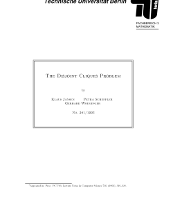 The Disjoint Cliques Problem