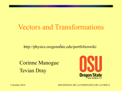 What Are Vectors? - Department of Physics | Oregon State