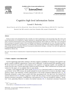 Cognitive high level information fusion