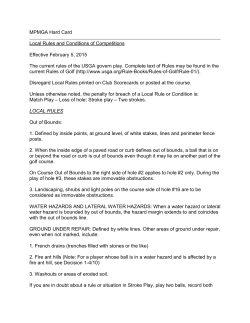 MPMGA Hard Card Local Rules and Conditions of Competitions