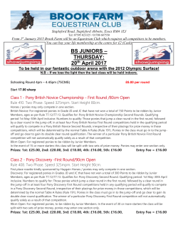 Schedule - Brook Farm Training Centre