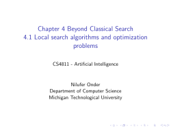 Chapter 4 Beyond Classical Search 4.1 Local search algorithms and