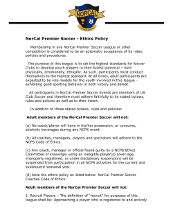 Code of Ethics - IR ACADEMY Soccer