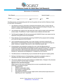 Award memorandum of Understanding