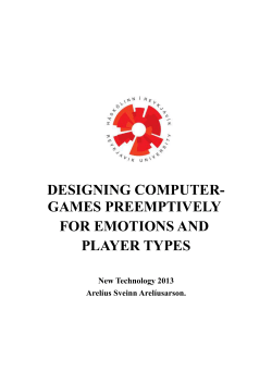 designing computer- games preemptively for emotions and player