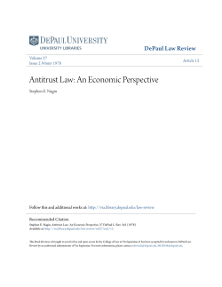 Antitrust Law: An Economic Perspective