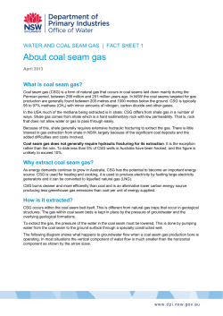 About coal seam gas - NSW Office of Water