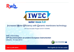 Increased Water Efficiency with Ceramic membrane technology