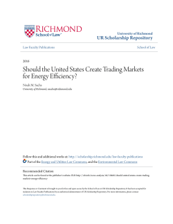 Should the United States Create Trading Markets for Energy