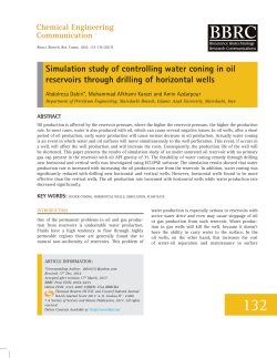 Simulation study of controlling water coning in oil reservoirs through